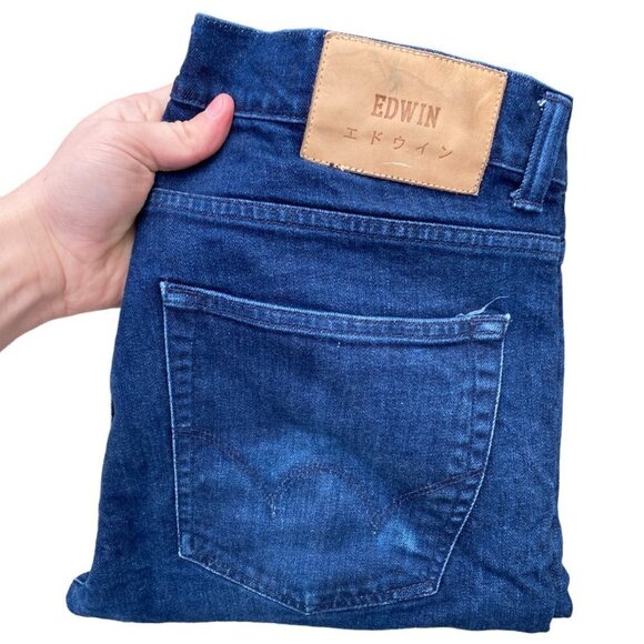 Vintage Edwin Jeans Size 34 ED-85 Slim Tappered Blue - Picture 1 of 9